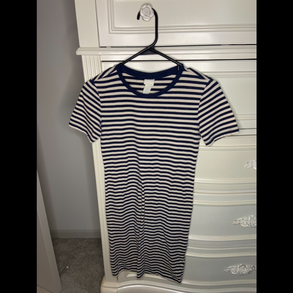 Navy/White Striped Bodycon Dress